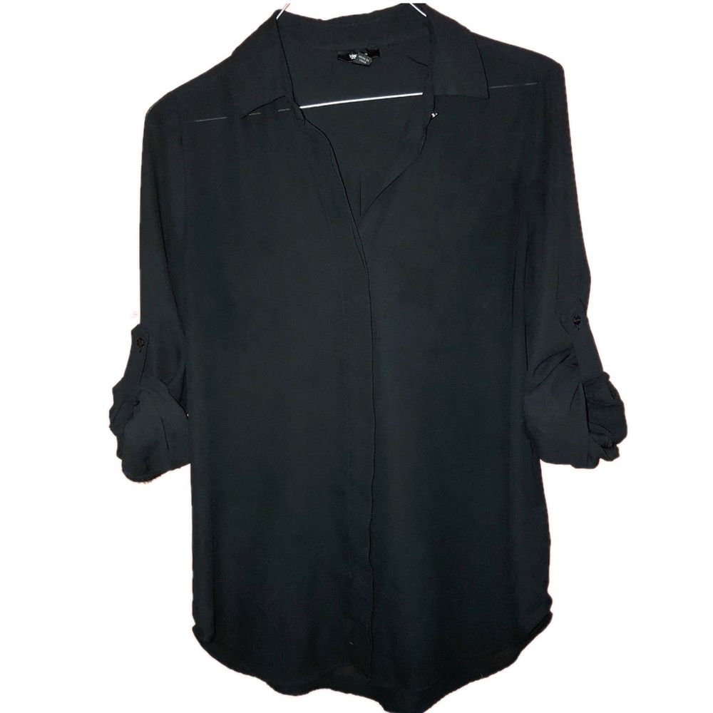 Mossimo | Black Button-up Sheer Shirt